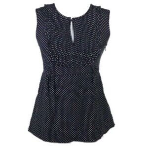 J.Crew Tuxedo Silk Black White Polka Dot  Top 2